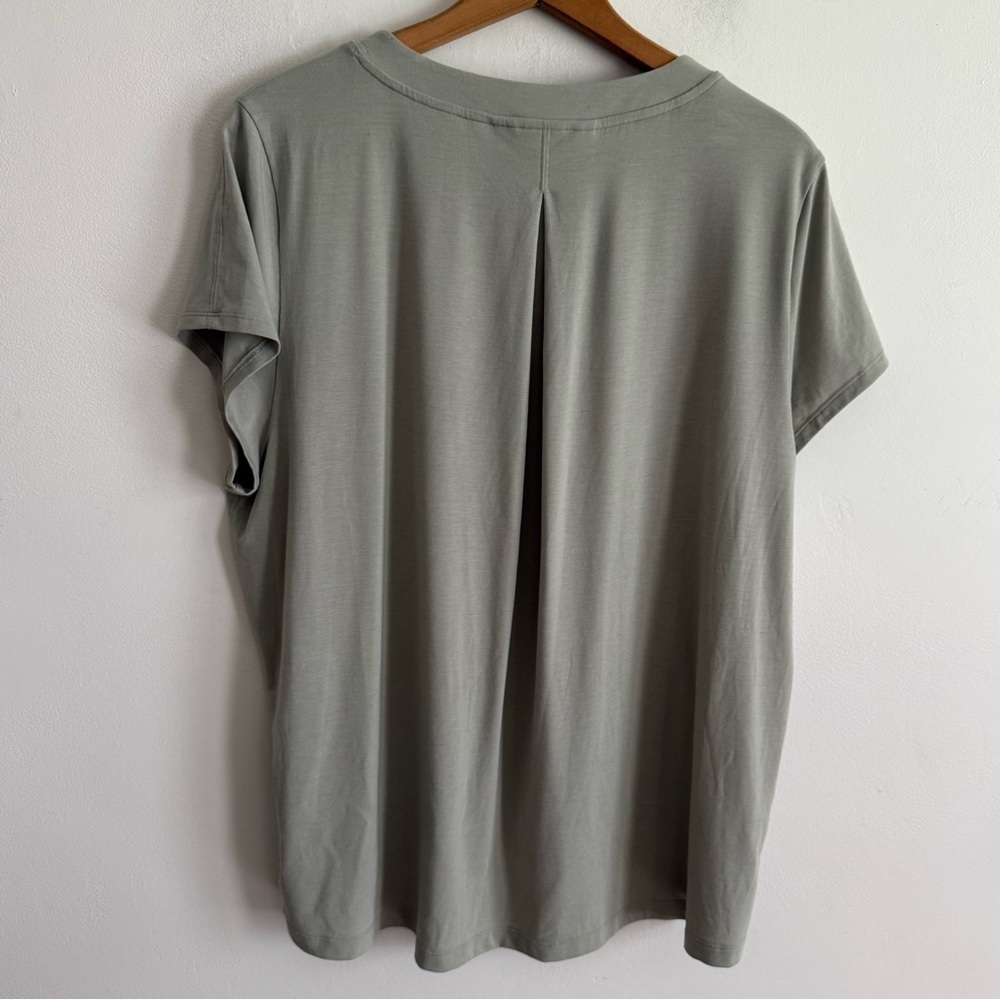 Athleta Gray Green Relaxed Crew Neck Boxy Modal Blend Tee - Picture 5 of 7